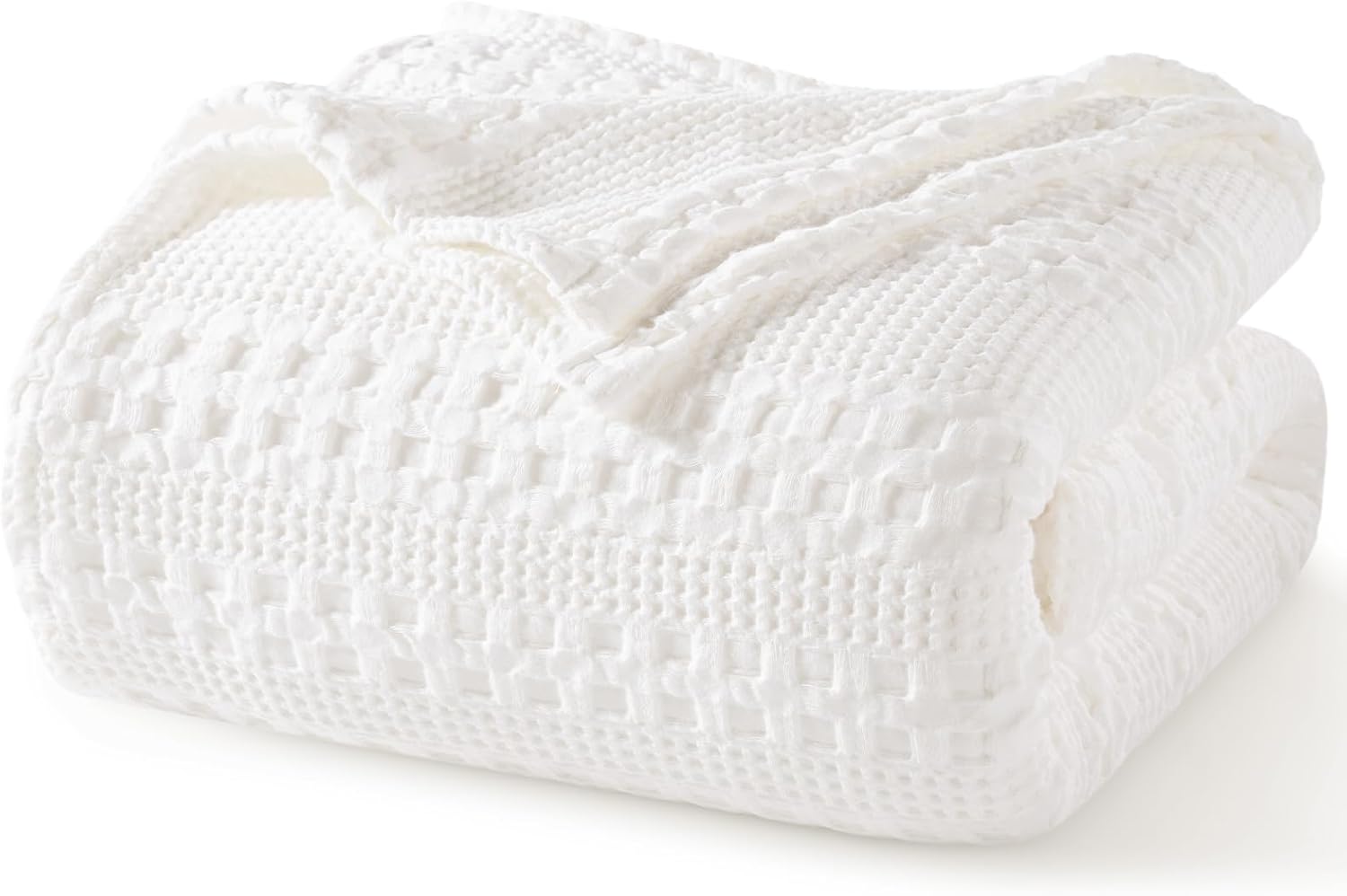 PHF 100% Cotton Waffle Weave Blanket King Size for Bed, Soft Lightweight & Breathable, All-Season Comfort, 300 GSM Luxury Aesthetic Blanket for Home Decor, 108"x90", Oatmeal