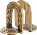 CRAFTSMAN ROAD Cast Iron Brick Arch Bookends Set, Antique Brass Book Ends, 2 Decorative Book Holders for Shelves or Bookcase, Stylish Brass, Non-Skid Anti-Slip Heavy Duty, Home Décor Gift
