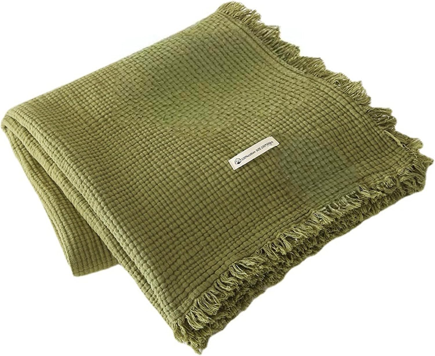 MorroMorn 100% Cotton Queen Size Bed Blanket 80"x90" Muslin Blanket with Fringes, 4-Layer Gauze Blankets for Adult, Boho Bedding Breathable Lightweight Ultra-Soft for All Seasons, Linen Beige