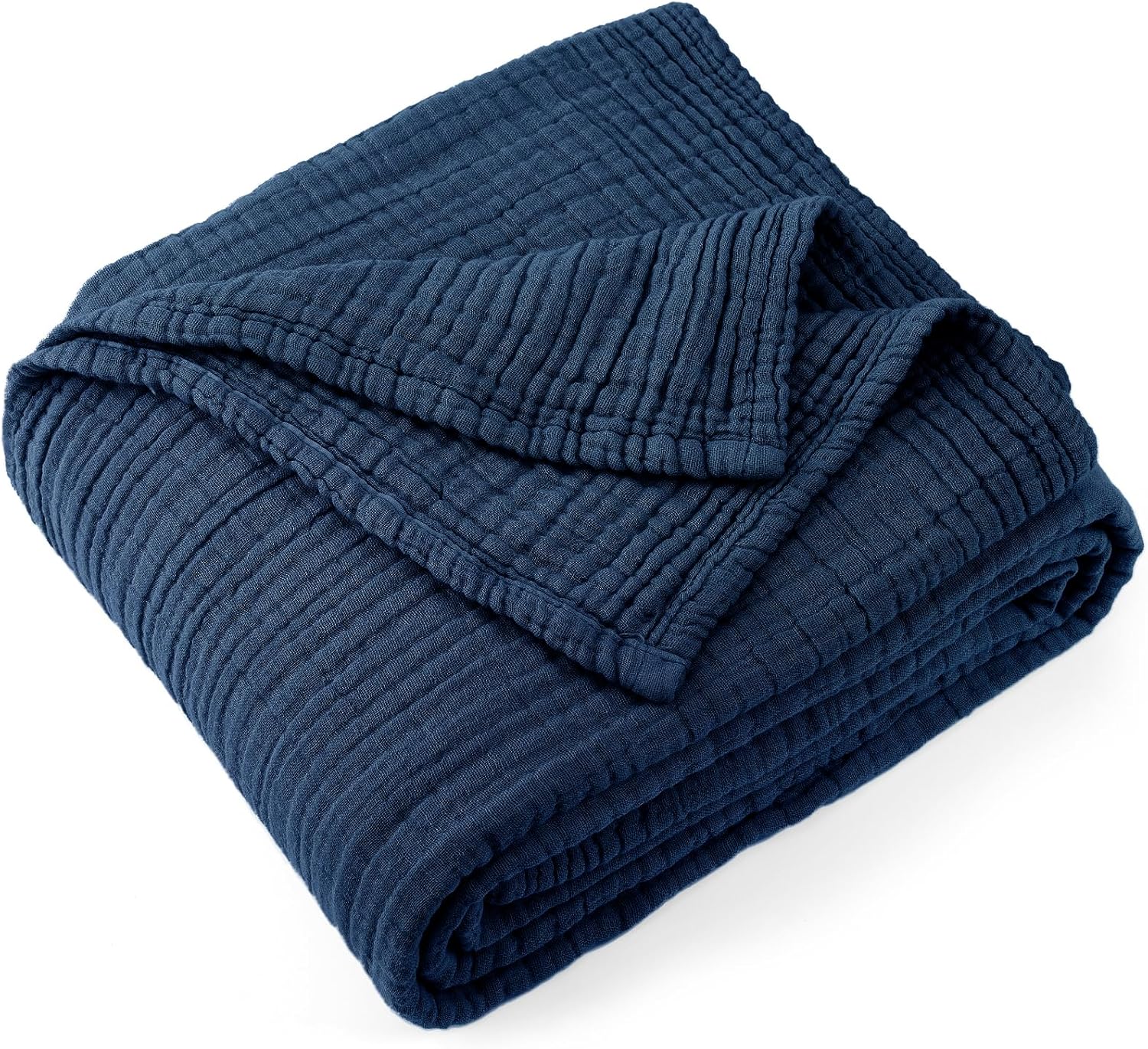 Carriediosa 100% Cotton Muslin Throw Blanket 108" X 90" King Size，4-Layers Summer Gauze Throws for Bed Couch，Soft Lightweight Breathable Linen Blankets Bedspread for Adults All Season，Dark Brown