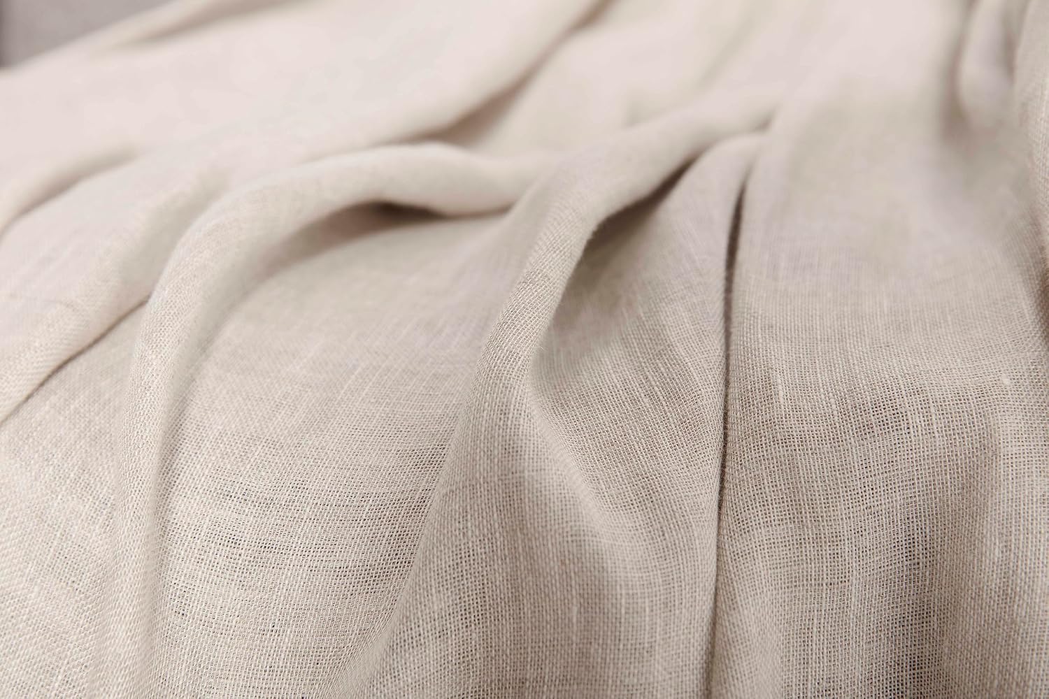 Chezmoi Collection Brussels Belgian Flax Linen Throw Blanket, 50" x 70" - Pre-Washed Super Soft Lightweight Breathable Summer Blanket Undyed Linen Color for Living Room Couch & Bed